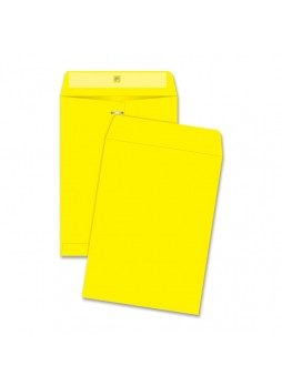 Envelope, Clasp - 9" x 12" - Gummed - 10/Pack - Yellow - qua38736